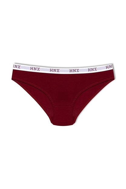 Cotton Basic Women's Panties with Lettering on the Waist