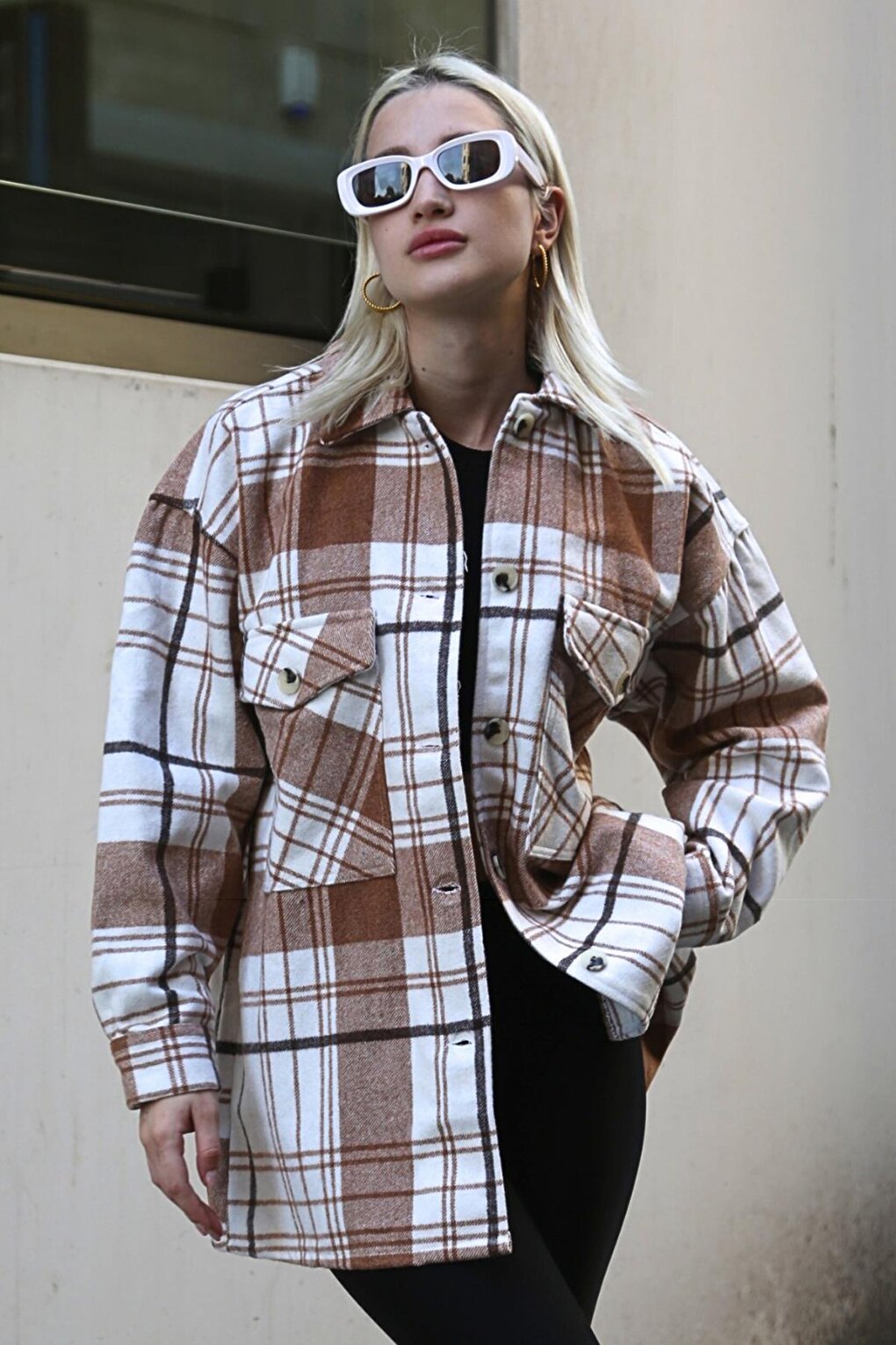 Camel Plaid Women's Lumberjack Shirt MG1915