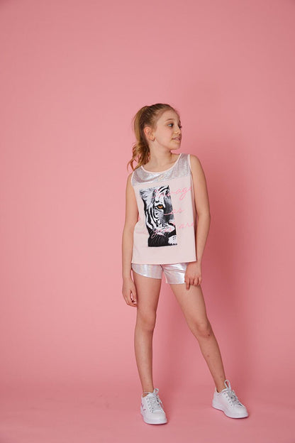 Girl's Tiger Print T-Shirt