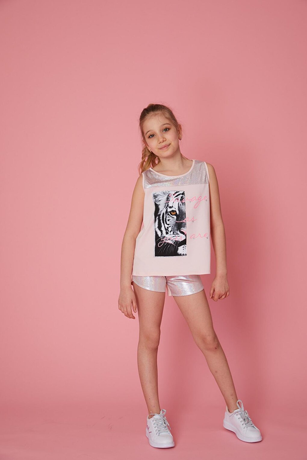 Girl's Tiger Print T-Shirt