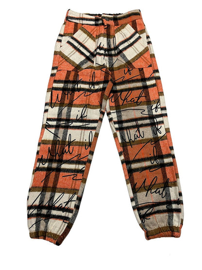 Girl's Plaid Trousers with Front Pockets