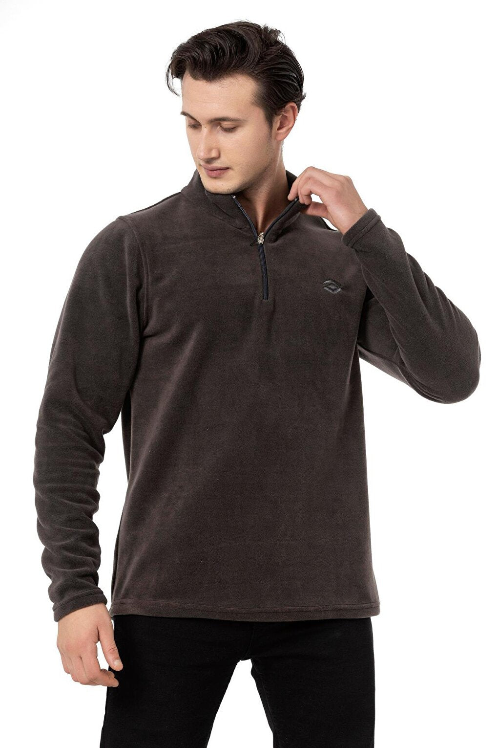 Half Zipper Anthracite Men's Fleece M1517TA