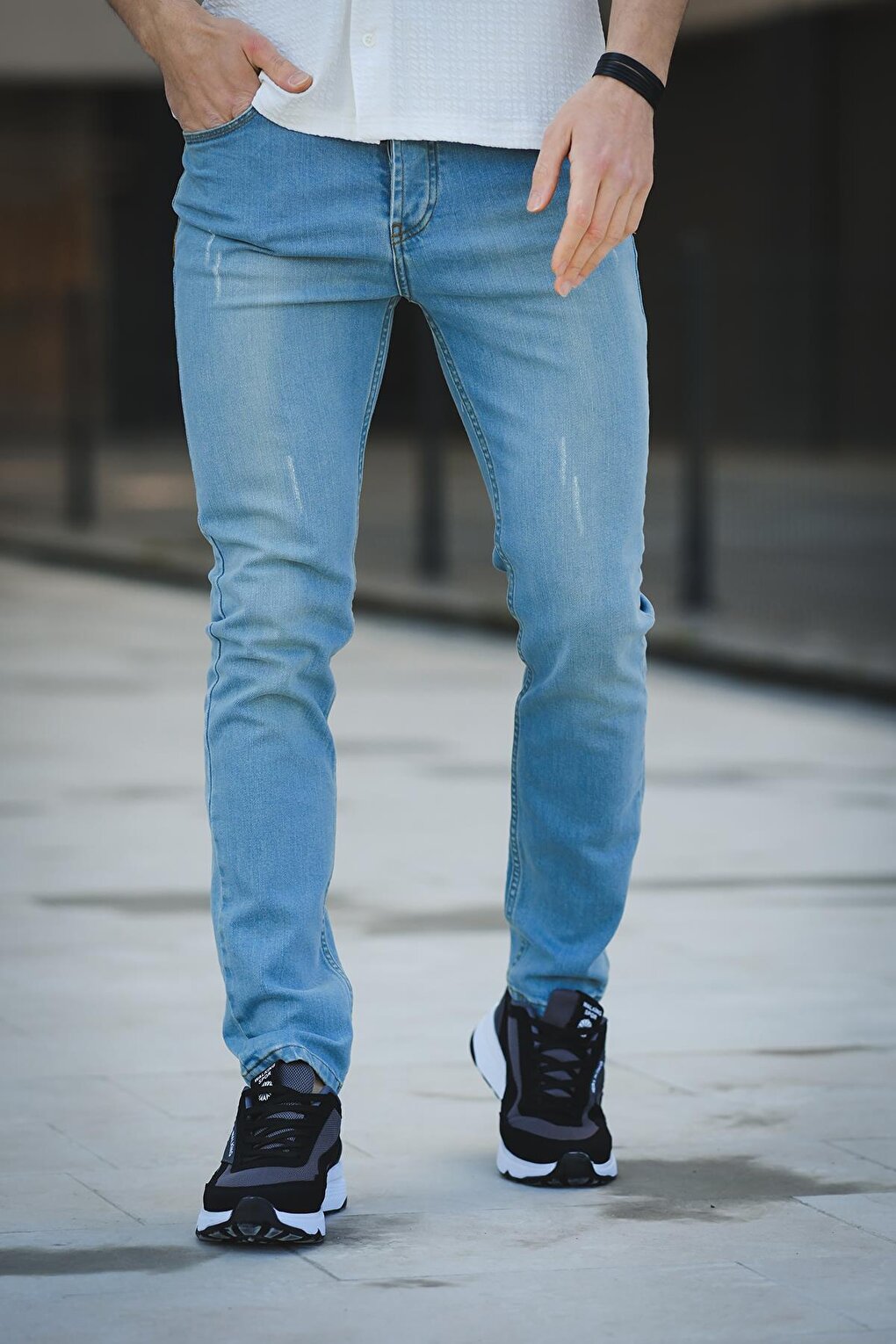 Slim Fit Lycra Washed Men's Jean Trousers