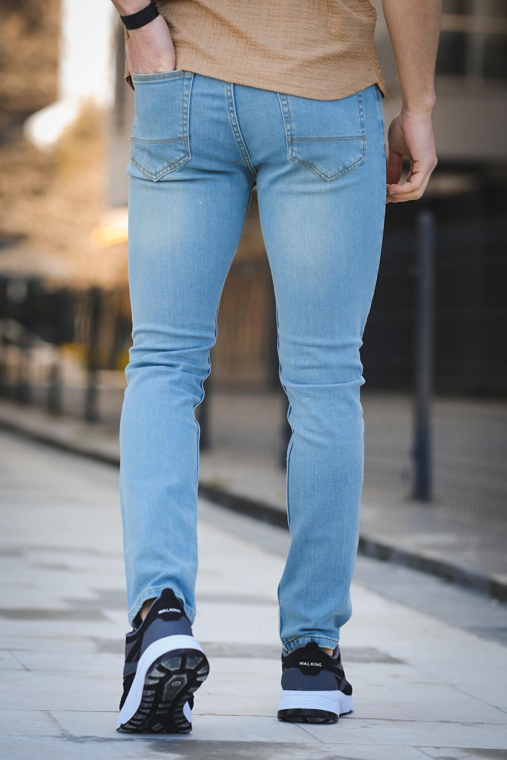 Slim Fit Lycra Washed Men's Jean Trousers