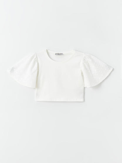 Girl's Lace Sleeve T-Shirt