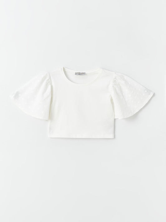 Girl's Lace Sleeve T-Shirt