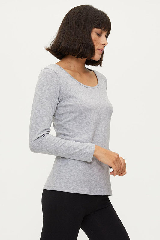 Women's Gray 2 Pack Long Sleeve Undershirt