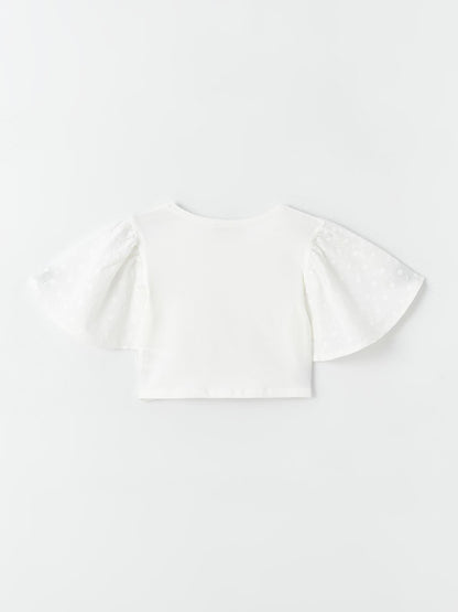 Girl's Lace Sleeve T-Shirt