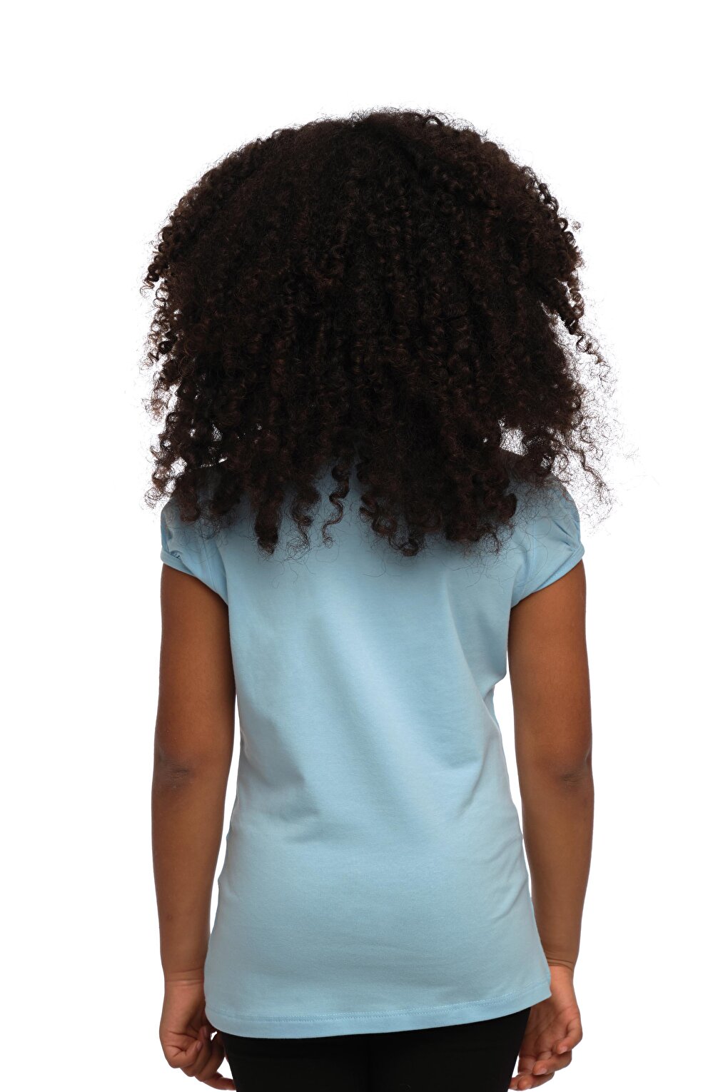 Baby Blue Girl's Short Sleeve Basic T-Shirt