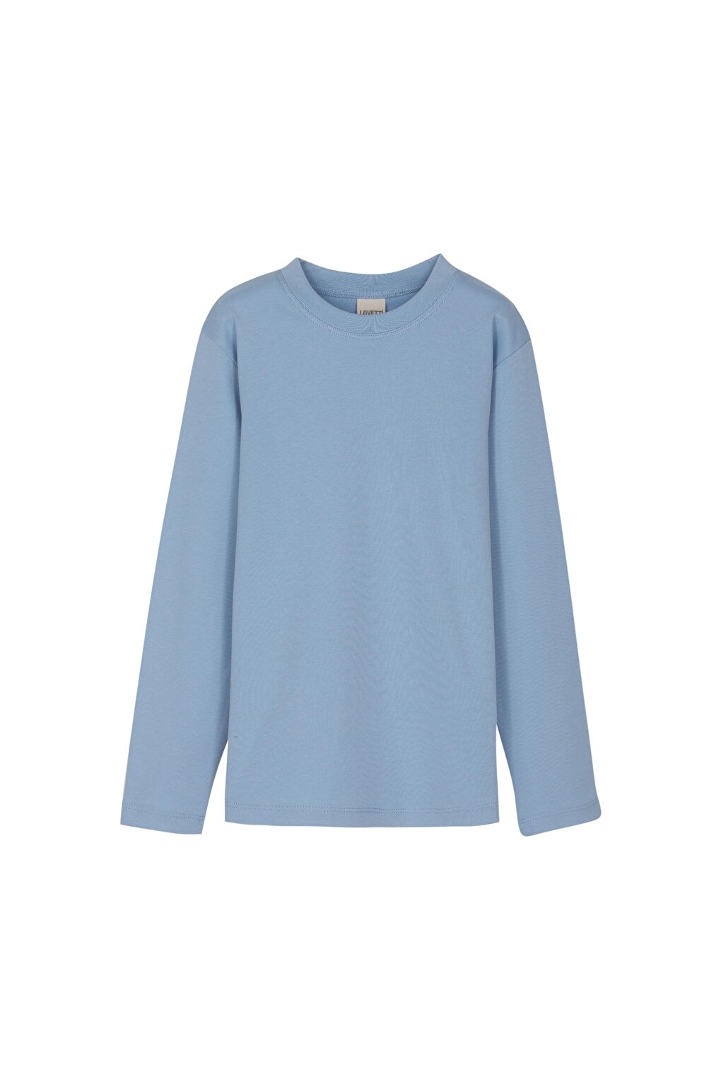 Dark Blue Girl's Interlock Crew Neck Long Sleeve T-Shirt