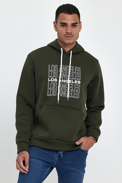 Men's Hooded Comfortable In-mold Fleece 3 thread Los Angeles Printed SweatShirt spr24sw10