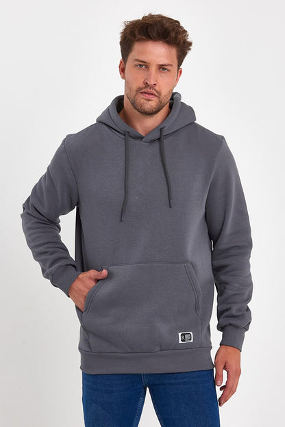 3 Thread Raised Hooded Men's Sweatshirt