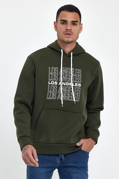 Men's Hooded Comfortable In-mold Fleece 3 thread Los Angeles Printed SweatShirt spr24sw10