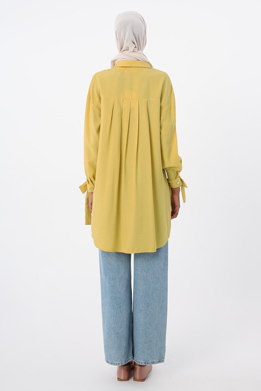 Yellow Removable Ribbon Shirt Tunic