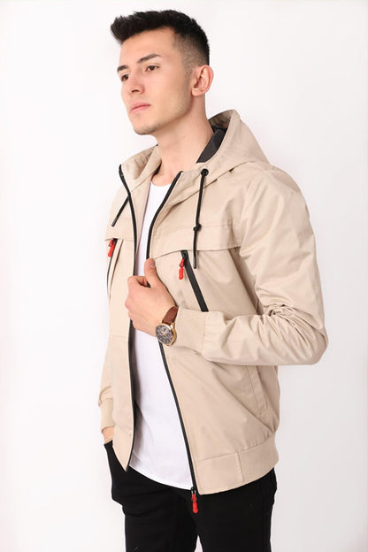 Double Chest Zippered Raincoat BL1244