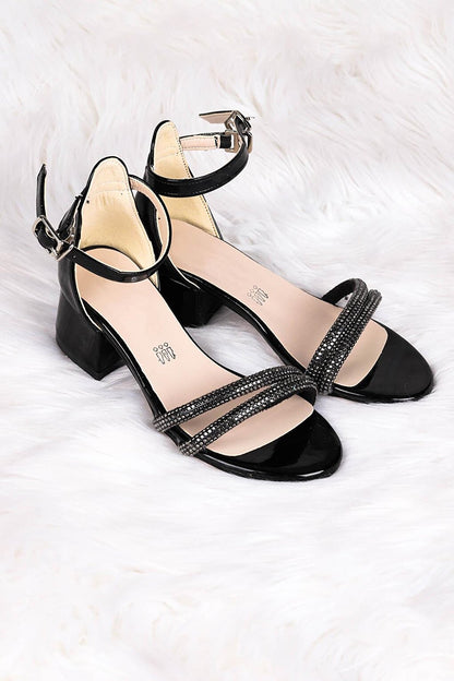 791 Patent Leather Stone Girl's 3 Cm Heeled Sandals Shoes