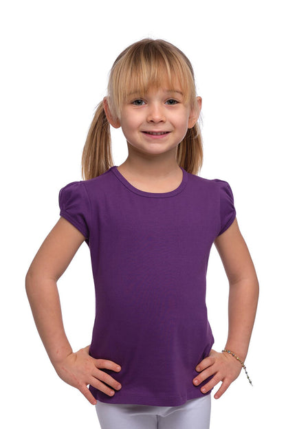 Purple Girl's Short Sleeve Basic T-Shirt