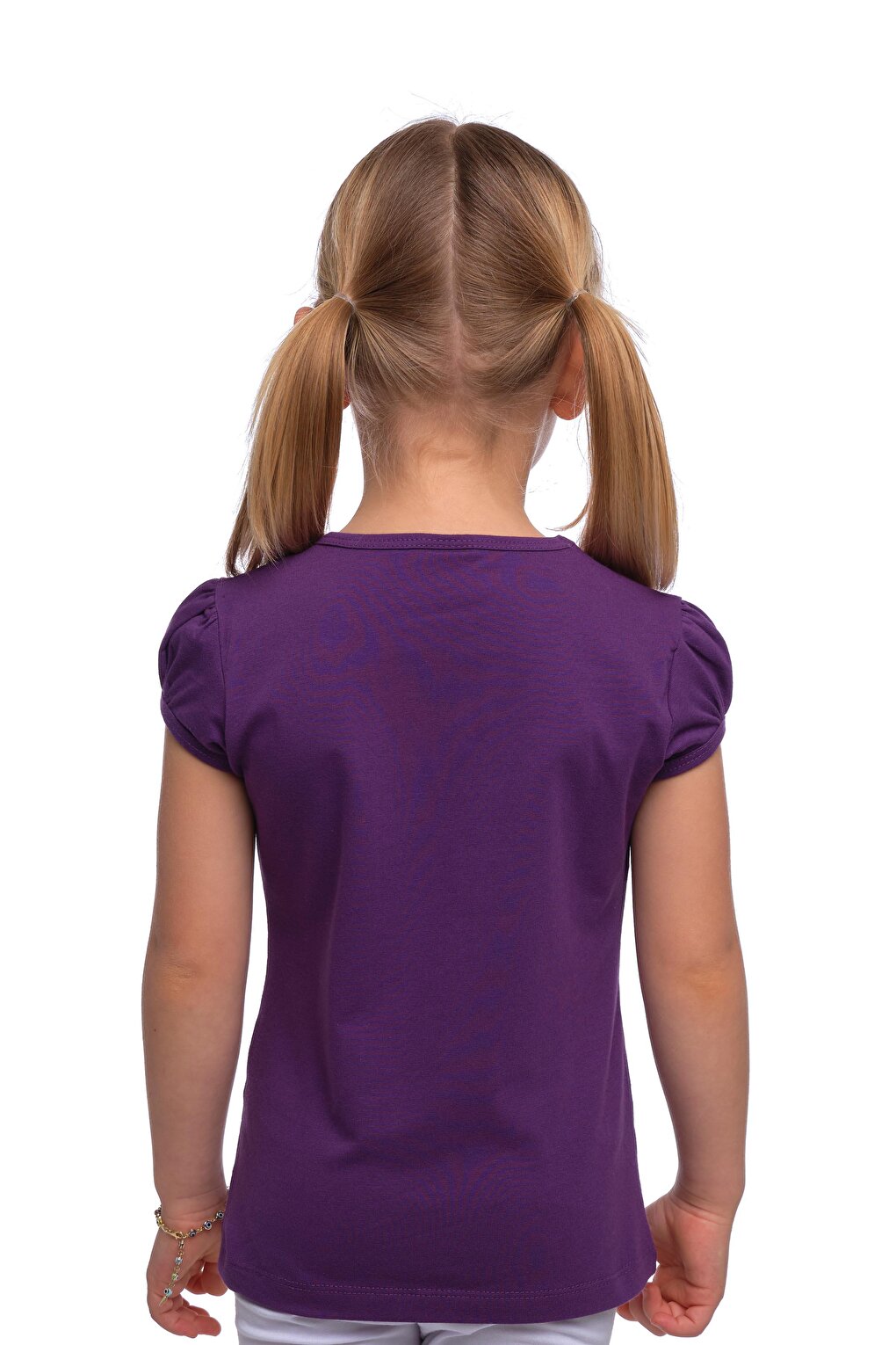 Purple Girl's Short Sleeve Basic T-Shirt