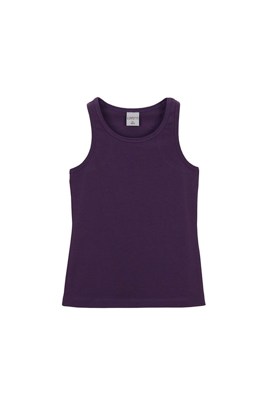 Purple Girl's Plain Basic Swimming Undershirt