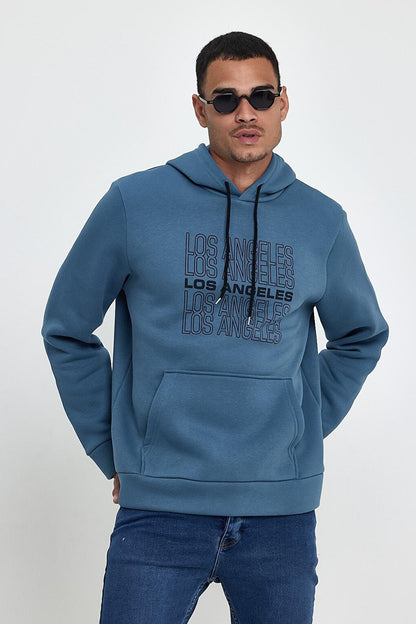 Men's Hooded Comfortable In-mold Fleece 3 thread Los Angeles Printed SweatShirt spr24sw10