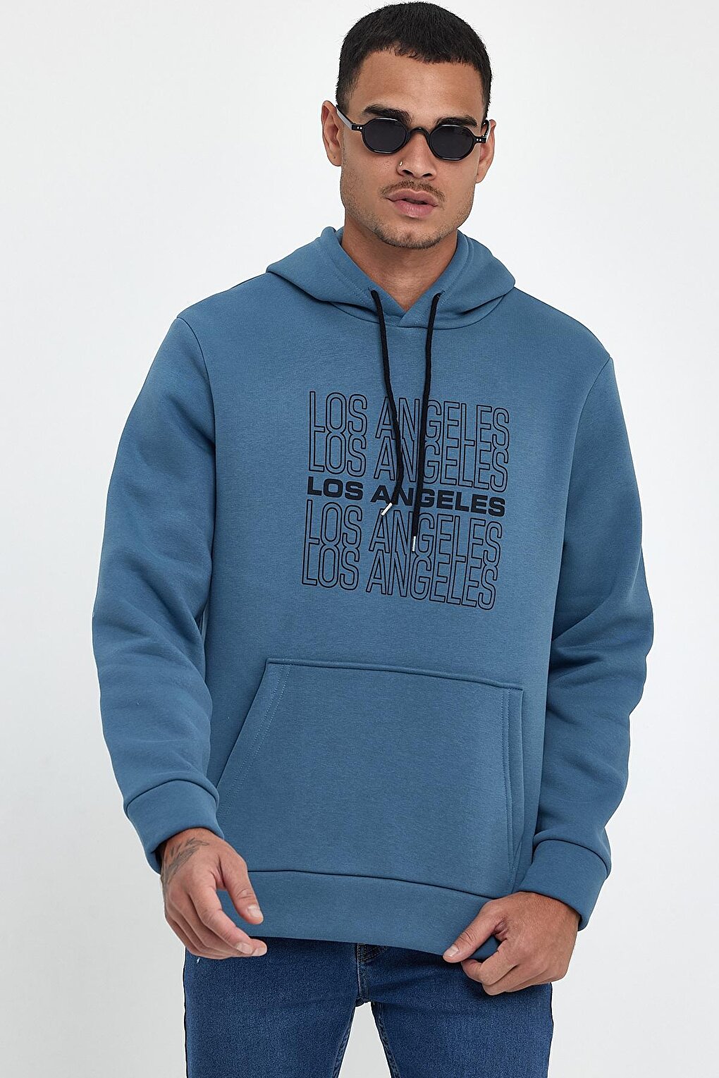 Men's Hooded Comfortable In-mold Fleece 3 thread Los Angeles Printed SweatShirt spr24sw10