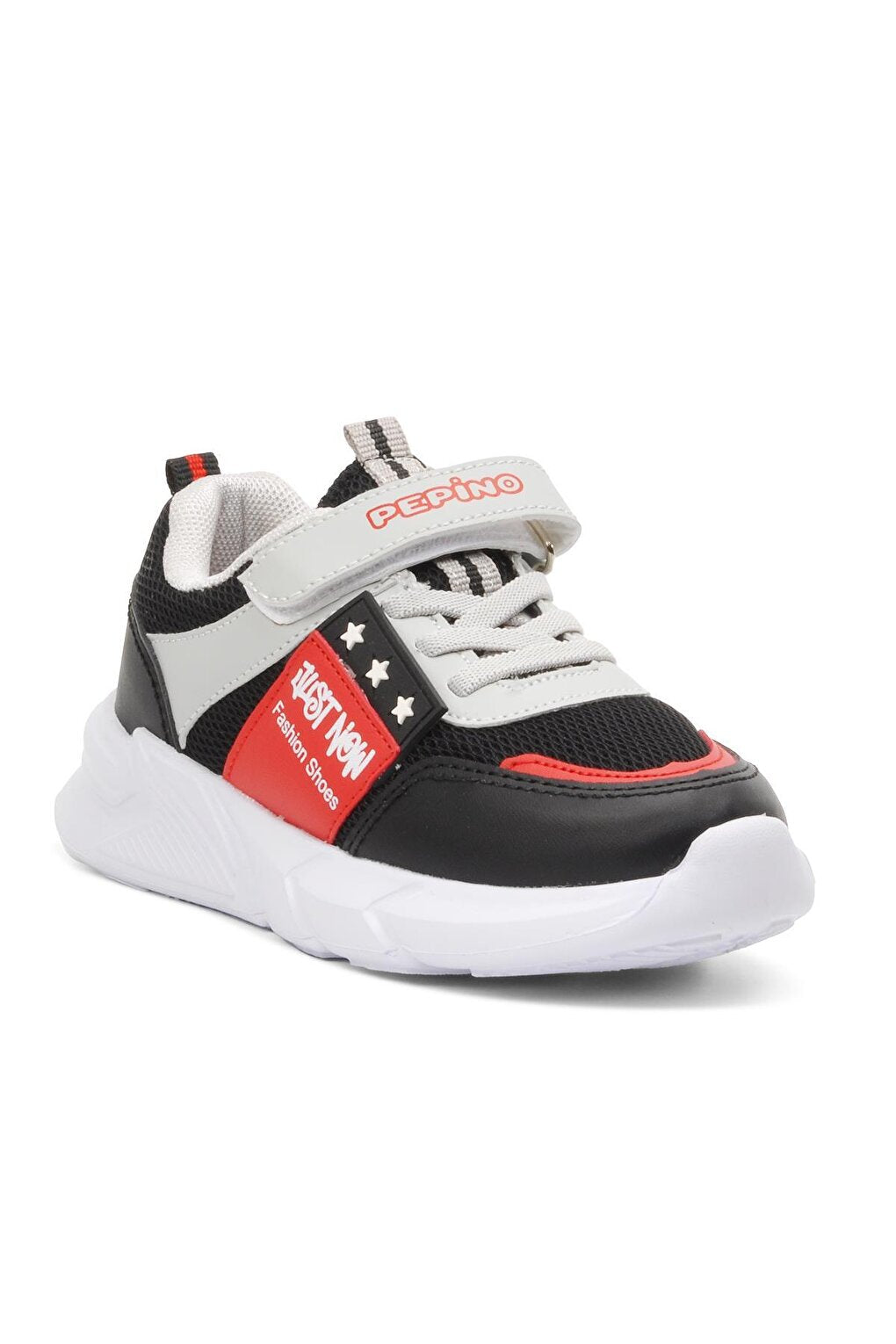 Black-Red Velcro Boys' Sports Shoes 1226