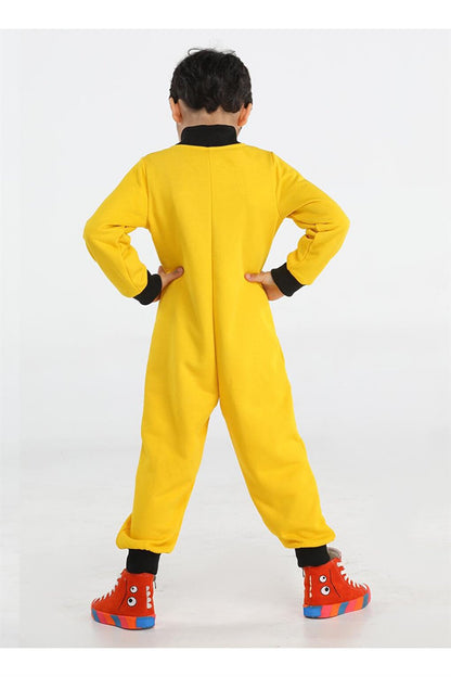 Yellow Space Boy's Zippered Jumpsuit