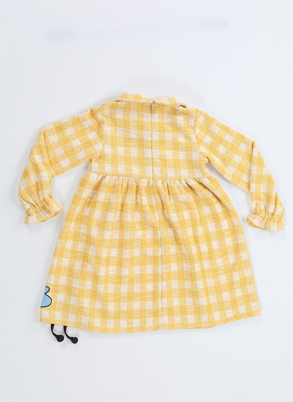 Bee Yellow Baby Collar Plaid Dress