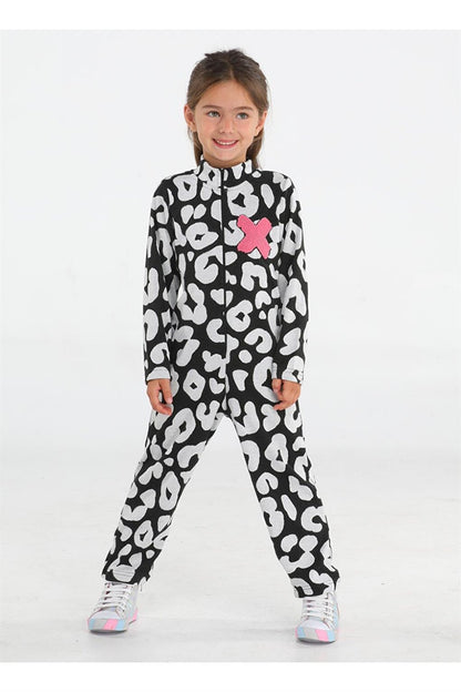 Bony Patterned Girl's Jumpsuit