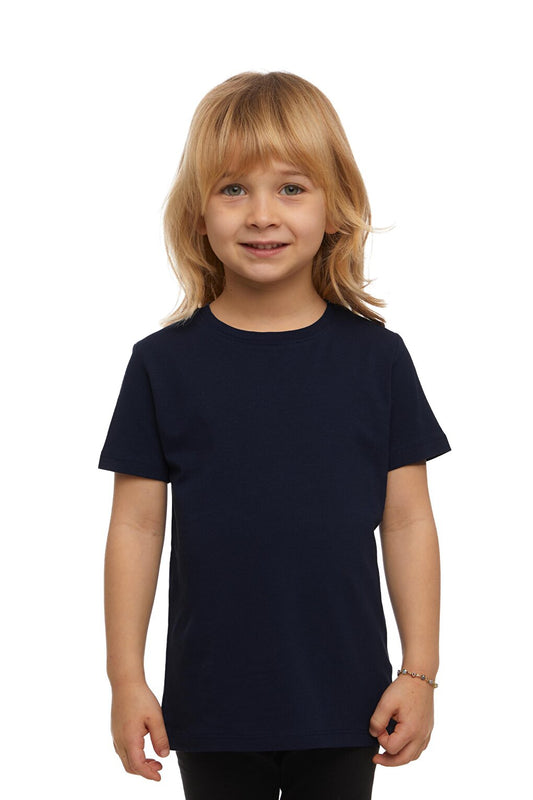 Dark Navy Blue Unisex Crew Neck Short Sleeve T-Shirt