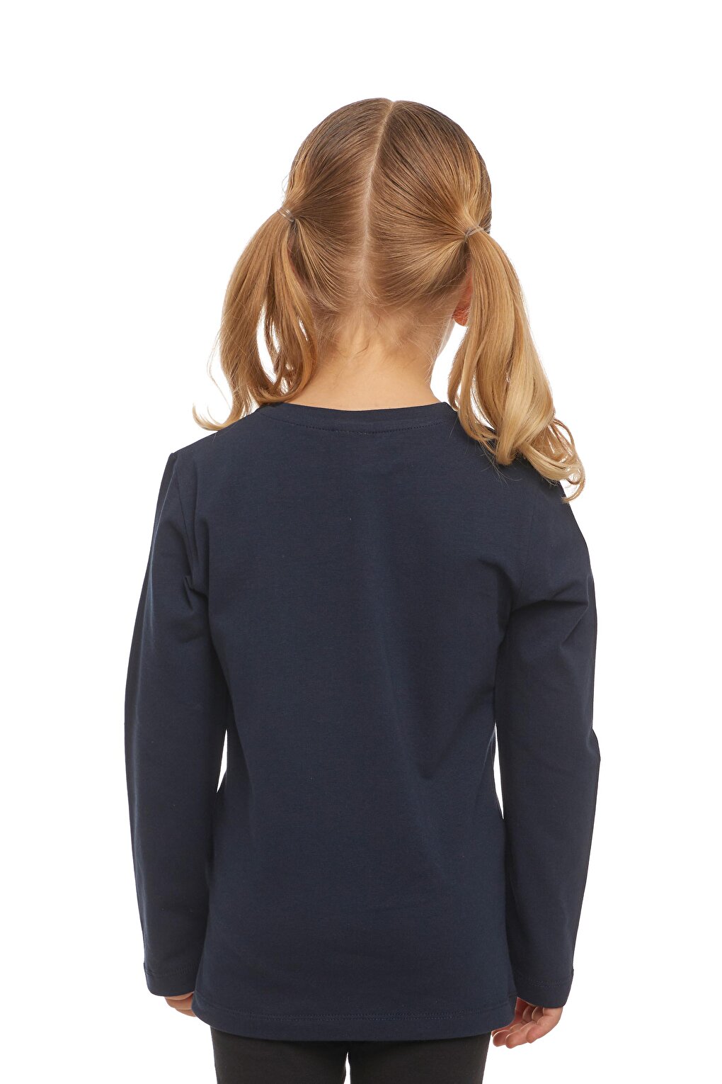 Dark Navy Blue Unisex Crew Neck Long Sleeve T-Shirt