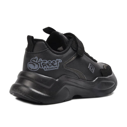 Black-Smoked Velcro Boys' Sports Shoes 935-P