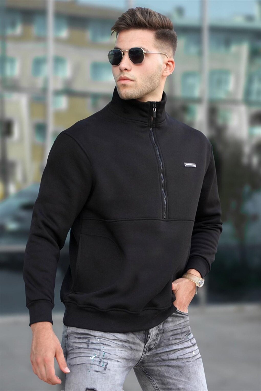 Black Zippered Sweatshirt 5316