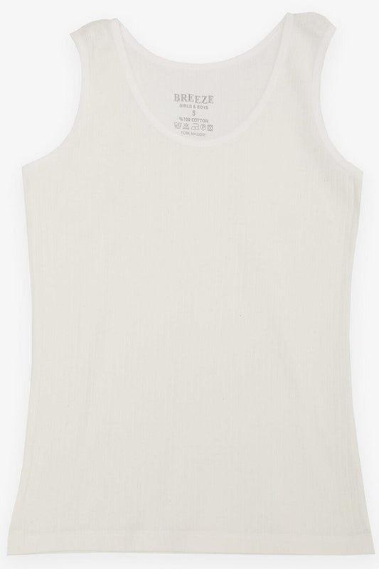 Girls' Tank Top Wide Strap Corduroy Ecru (Ages 3-11)