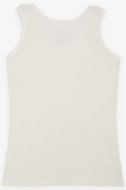 Girls' Tank Top Wide Strap Corduroy Ecru (Ages 3-11)