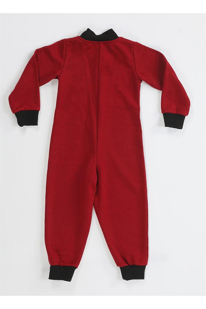 Claret Red Boy's Space Jumpsuit