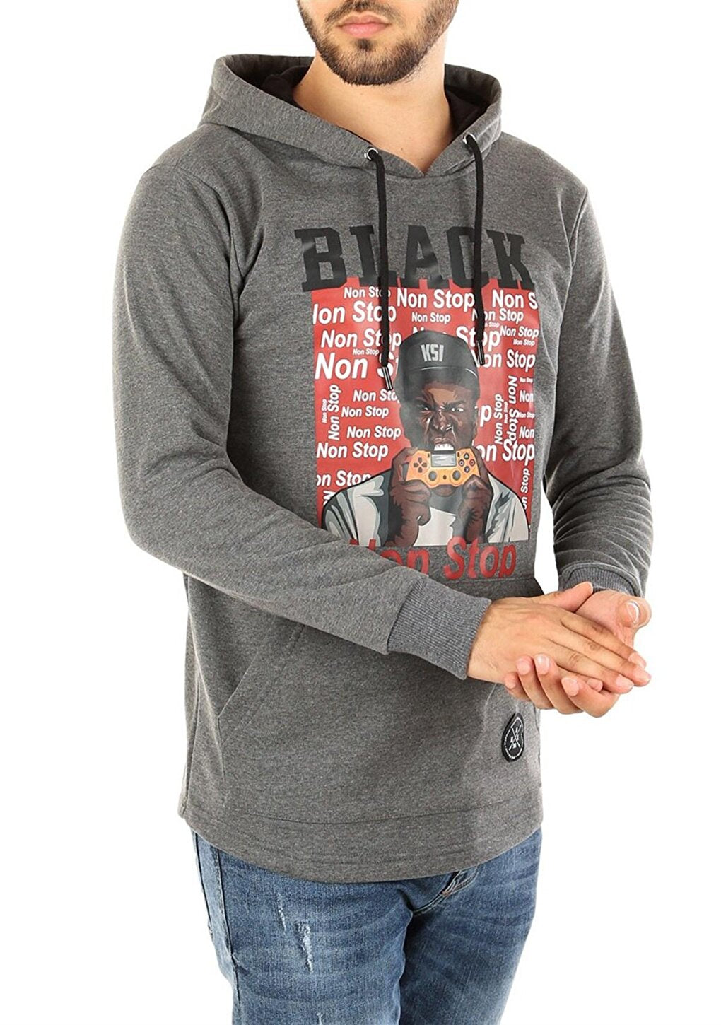 Hooded Printed Sweatshirt Smoked 2779