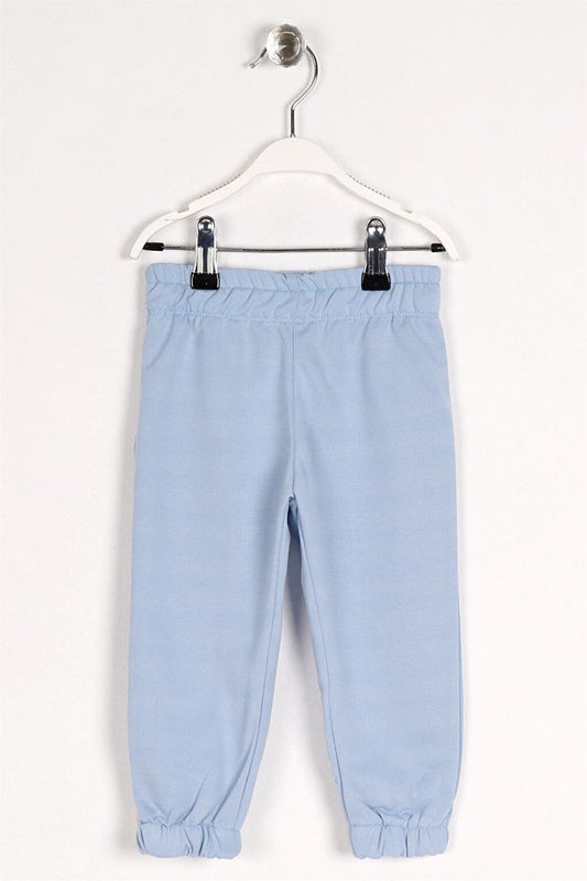 Children's Unisex Blue Colored Elastic Waist and Leg Sweatpants