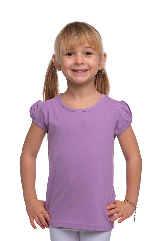 Lilac Girl's Short Sleeve Basic T-Shirt