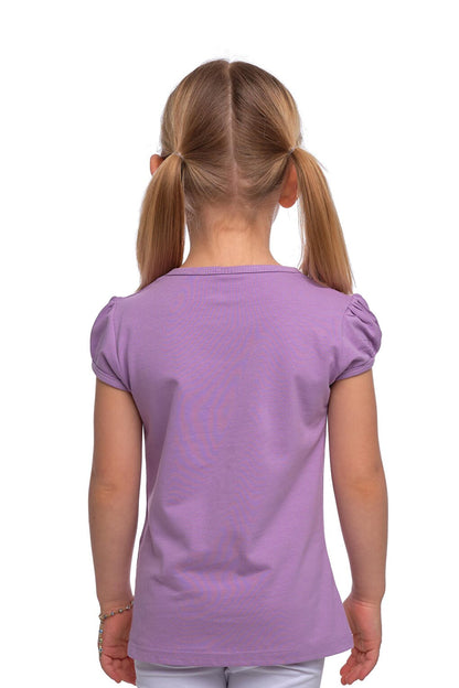 Lilac Girl's Short Sleeve Basic T-Shirt