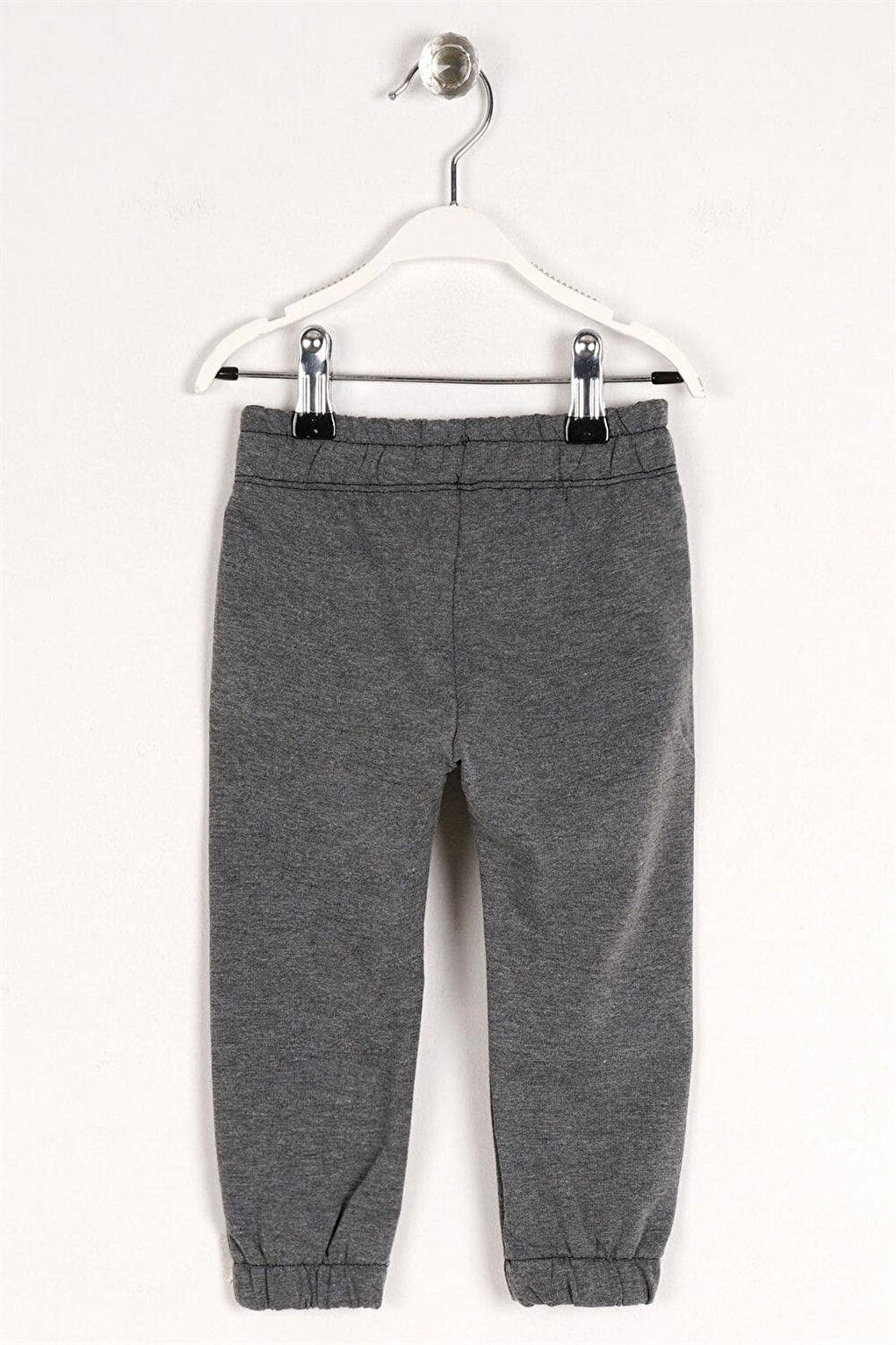 Children's Unisex Anthracite Colored Sweatpants with Elastic Waist and Cuff