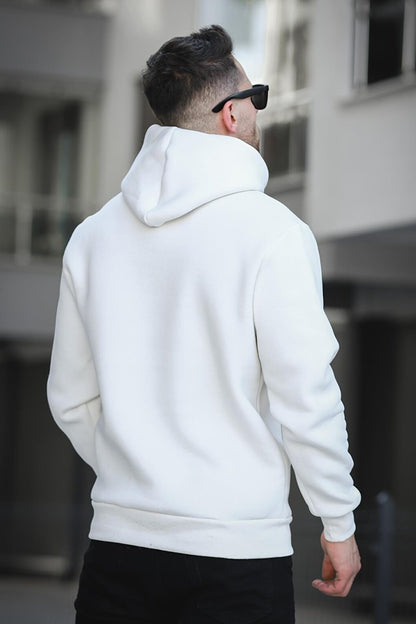 Break Three Thread Raised Printed Hooded Men's Sweatshirt