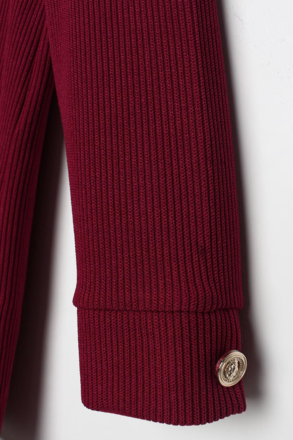 Claret Red Buttoned Cuff Slit Tunic