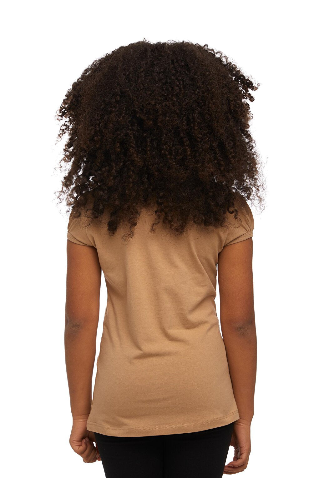 Milk Brown Girl's Short Sleeve Basic T-Shirt