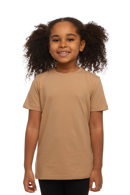 Milk Brown Unisex Crew Neck Short Sleeve T-Shirt