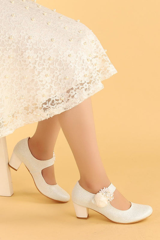 751 Glitter Daily Girl's 4 Cm Heel Ballerina Shoes