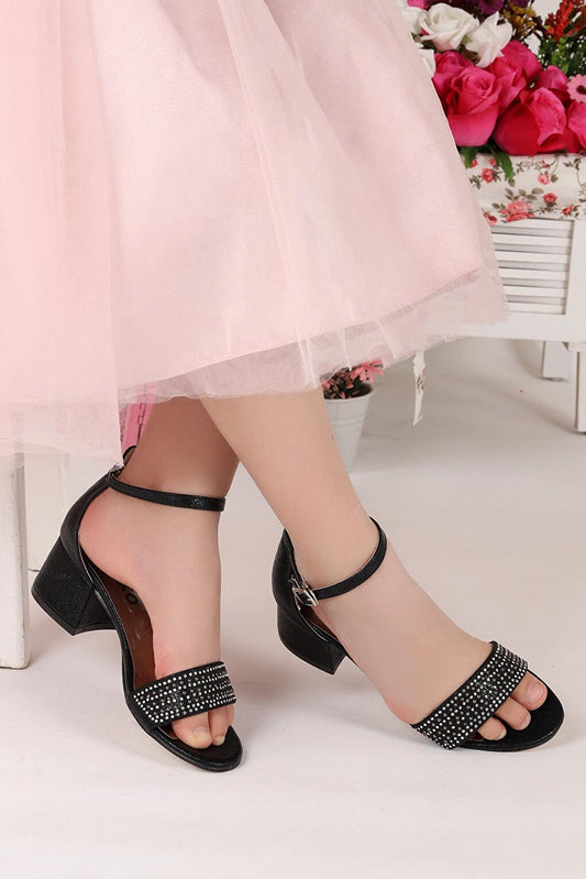 761 Cracked Daily Girls' 3 Cm Heeled Sandals Shoes