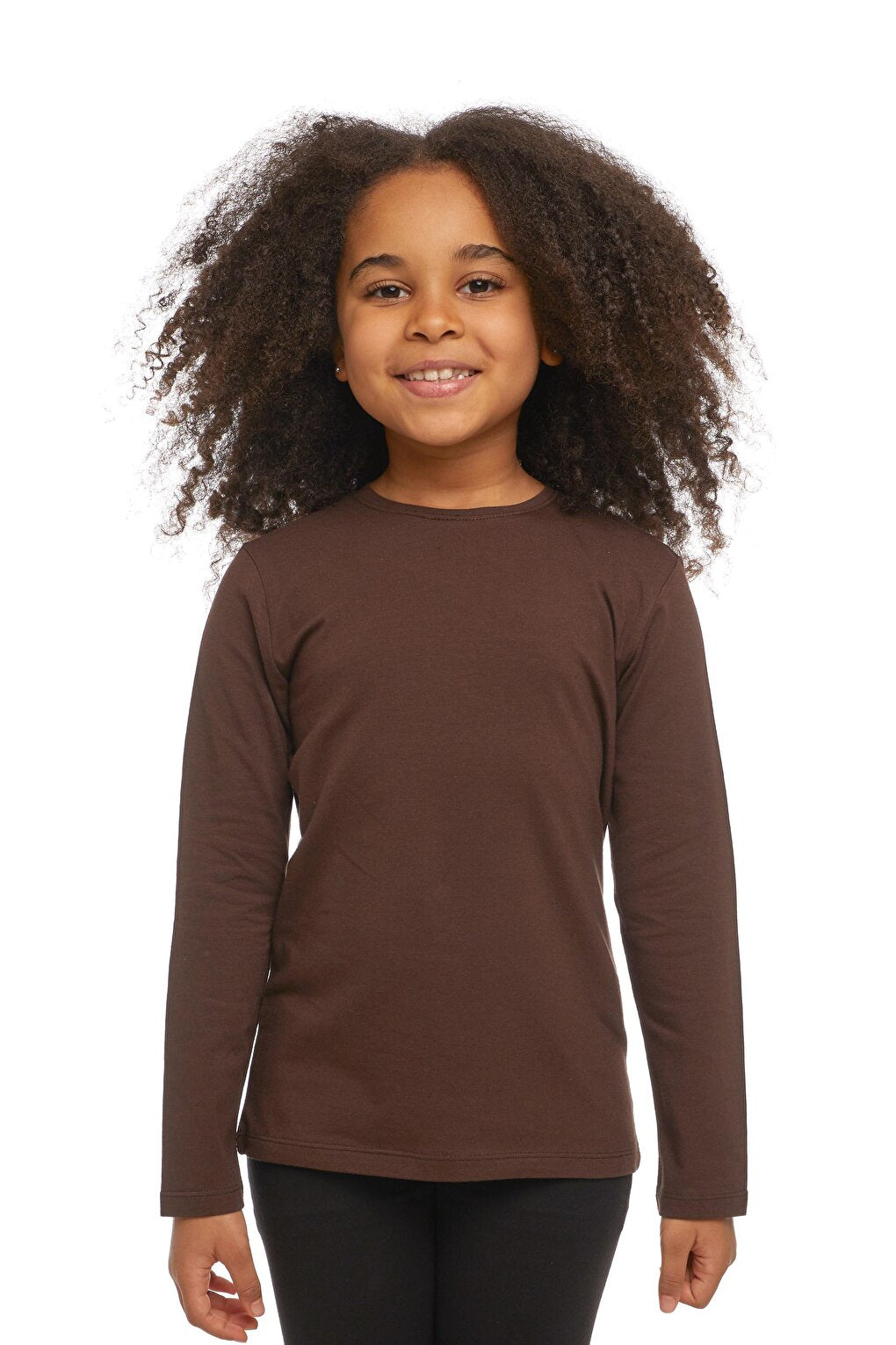 Brown Unisex Crew Neck Long Sleeve T-Shirt