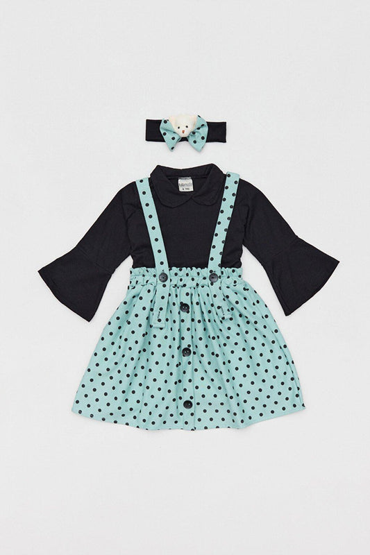 Polka Dot Bandana Girls' Salopet Set