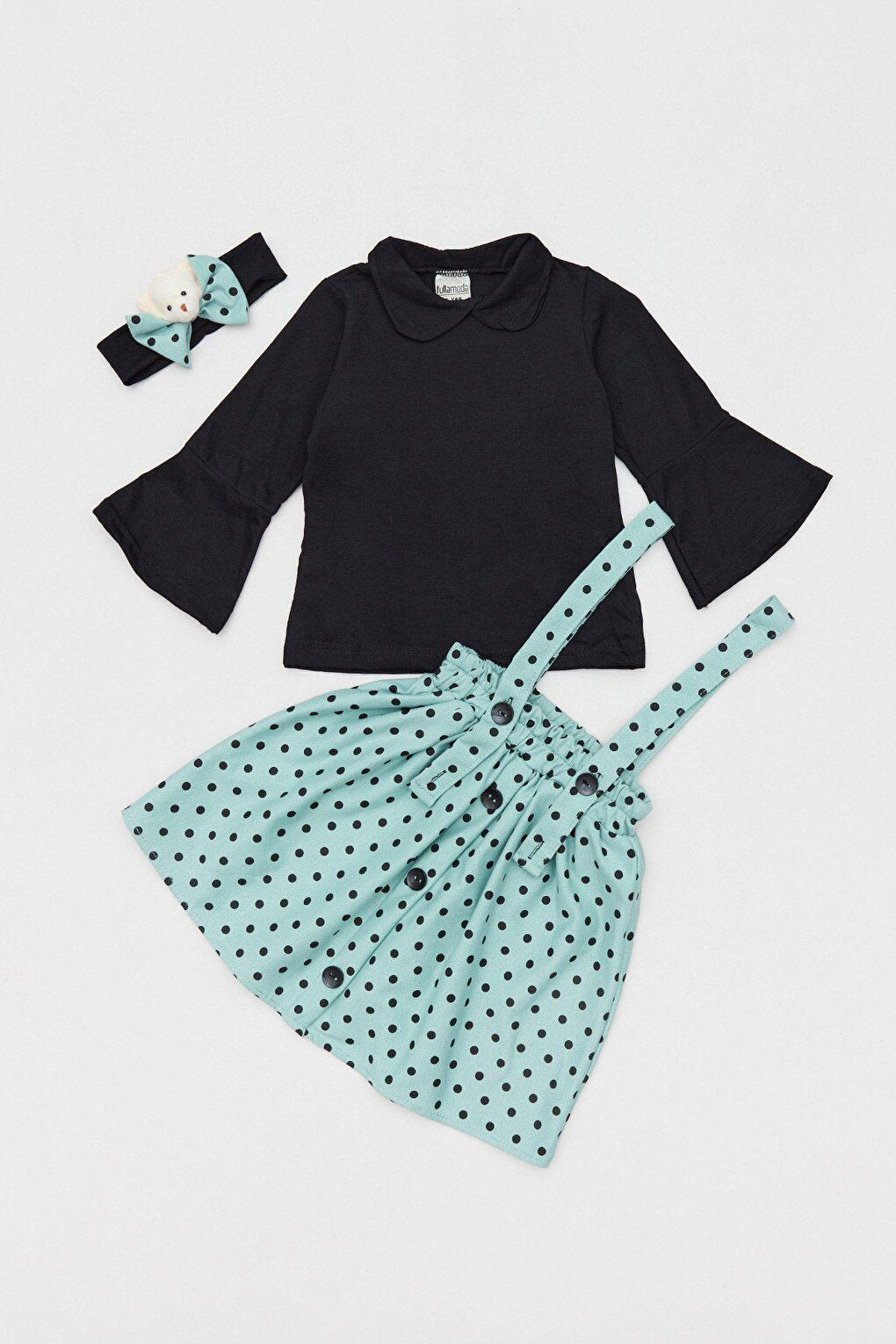 Polka Dot Bandana Girls' Salopet Set